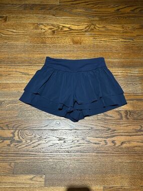 SO Navy Layered Ruffle Skort